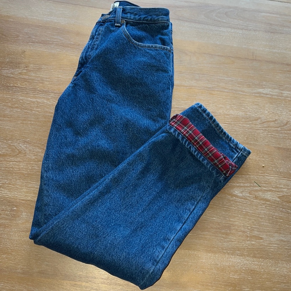 LL Bean Original Fit Relaxed Flannel lined Jeans